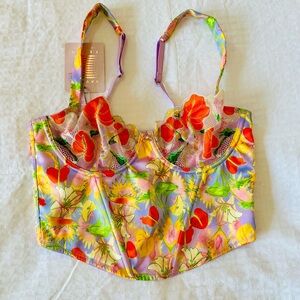 Savage X Fenty Purple Prism Mutha Nature Satin Bustier